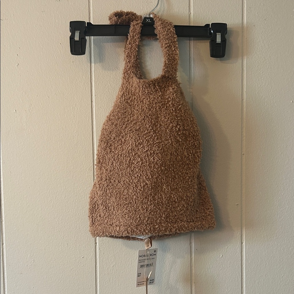 SKIMS Camel Cozy Knit Halter Top NWT